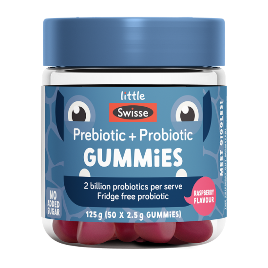 【因天气原因液体侧漏无法理赔】Swisse Kids Probiotic+Prebiotic Gummies 125g 儿童益生菌+益生元软糖 50粒 覆盆子味 保质期2027.7 【因天气原因液体侧漏无法理赔】Swisse Kids Probiotic+Prebiotic Gummies 125g 儿童益生菌+益生元软糖 50粒 覆盆子味 保质期2027.7